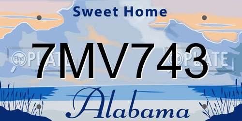 7MV743 Alabama License Plate