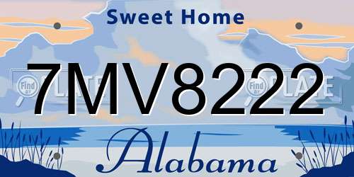 7MV8222 Alabama License Plate