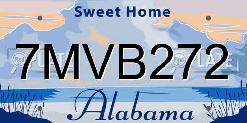 7MVB272 Alabama License Plate