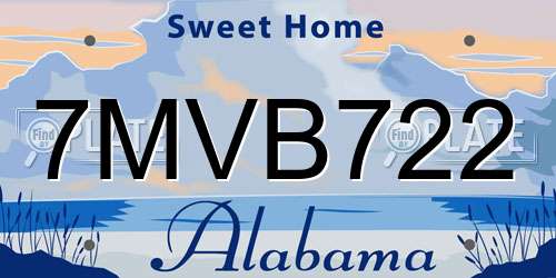 7MVB722 Alabama License Plate
