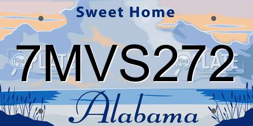 7MVS272 Alabama License Plate