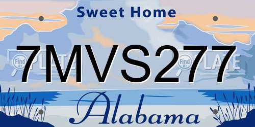 7MVS277 Alabama License Plate