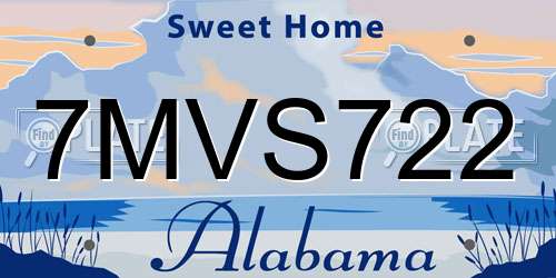 7MVS722 Alabama License Plate