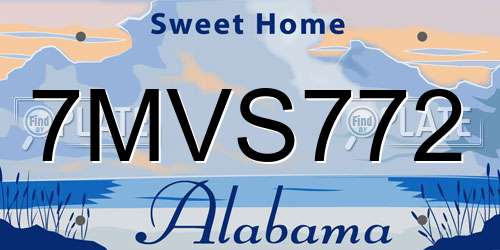 7MVS772 Alabama License Plate