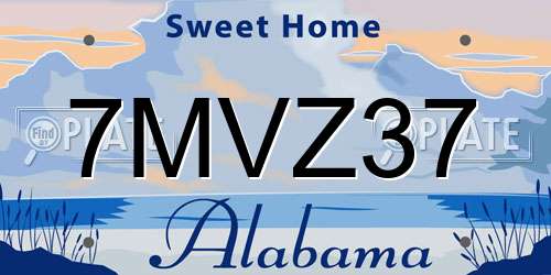 7MVZ37 Alabama License Plate