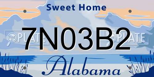 7N03B2 Alabama License Plate