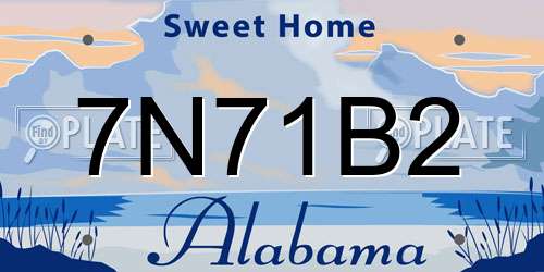 7N71B2 Alabama License Plate