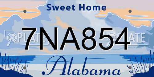 7NA854 Alabama License Plate