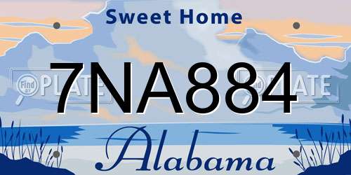 7NA884 Alabama License Plate