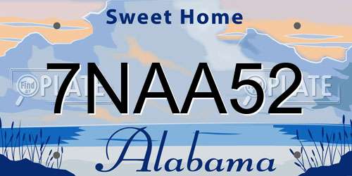 7NAA52 Alabama License Plate