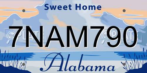 7NAM790 Alabama License Plate