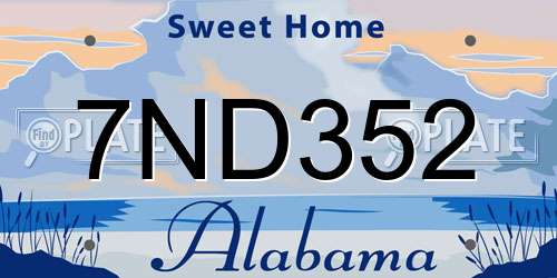 7ND352 Alabama License Plate