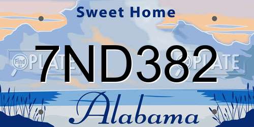 7ND382 Alabama License Plate