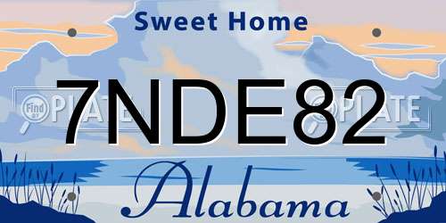 7NDE82 Alabama License Plate