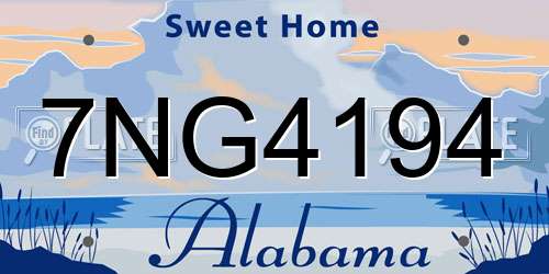 7NG4194 Alabama License Plate