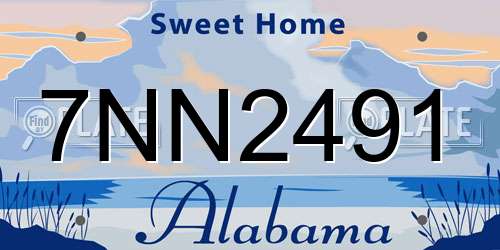 7NN2491 Alabama License Plate