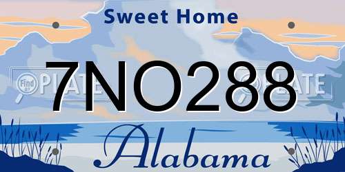 7NO288 Alabama License Plate