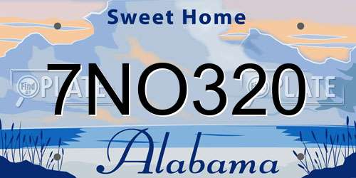 7NO320 Alabama License Plate