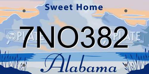 7NO382 Alabama License Plate