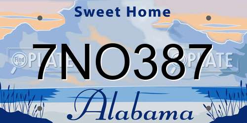 7NO387 Alabama License Plate