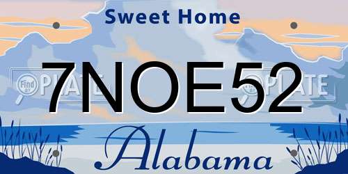 7NOE52 Alabama License Plate
