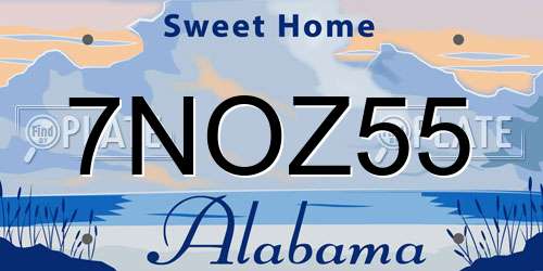 7NOZ55 Alabama License Plate