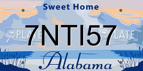 7NTI57 Alabama License Plate