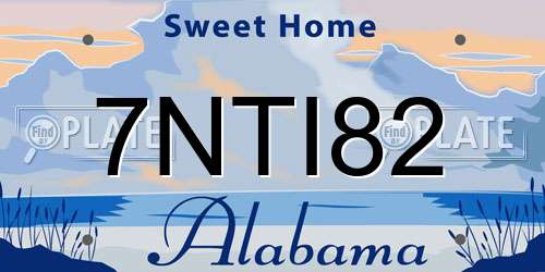 7NTI82 Alabama License Plate