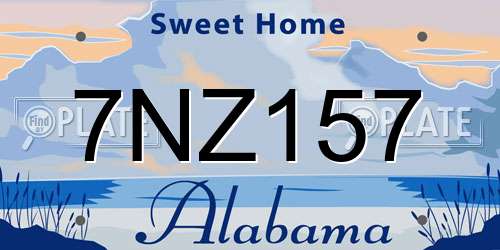 7NZ157 Alabama License Plate