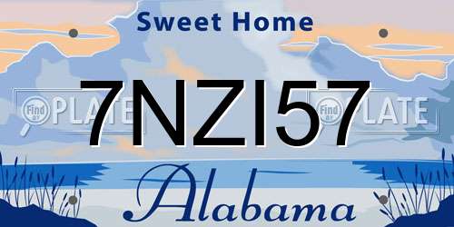 7NZI57 Alabama License Plate