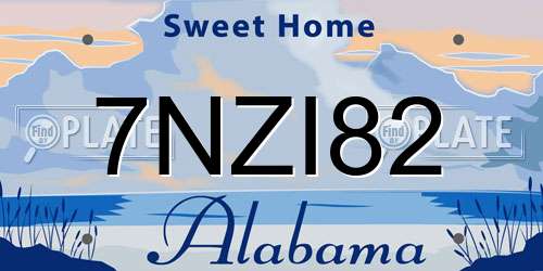 7NZI82 Alabama License Plate
