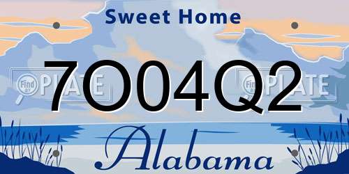 7O04Q2 Alabama License Plate