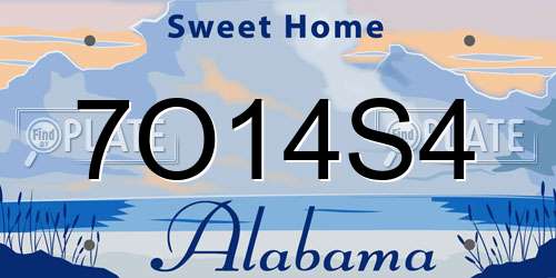 7O14S4 Alabama License Plate