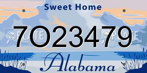 7O23479 Alabama License Plate