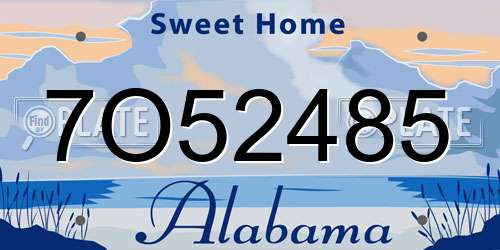7O52485 Alabama License Plate
