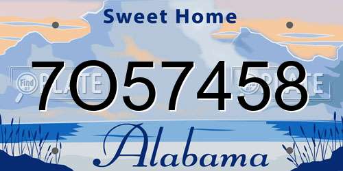 7O57458 Alabama License Plate