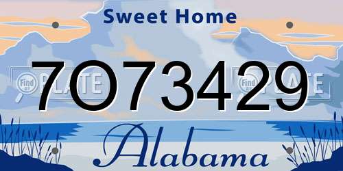 7O73429 Alabama License Plate