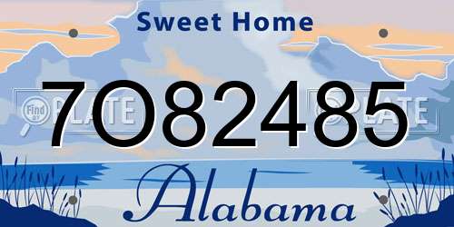 7O82485 Alabama License Plate
