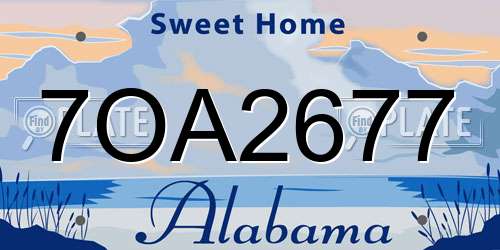 7OA2677 Alabama License Plate