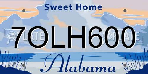 7OLH600 Alabama License Plate