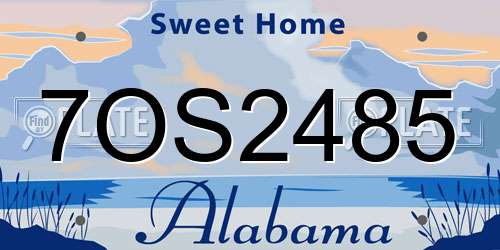 7OS2485 Alabama License Plate