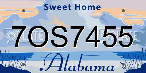 7OS7455 Alabama License Plate