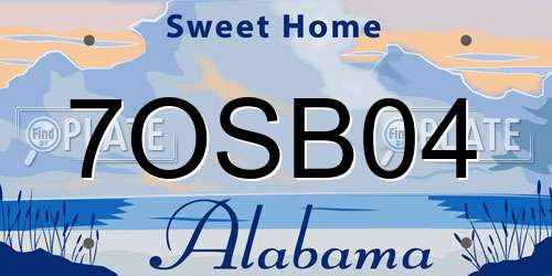 7OSB04 Alabama License Plate