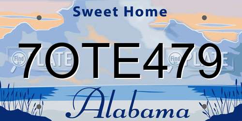 7OTE479 Alabama License Plate