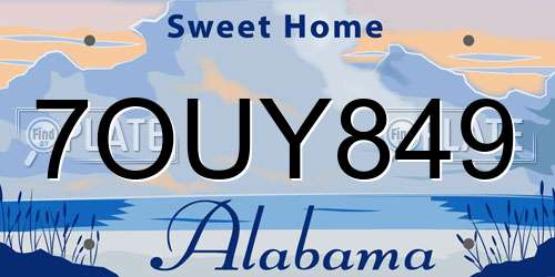 7OUY849 Alabama License Plate