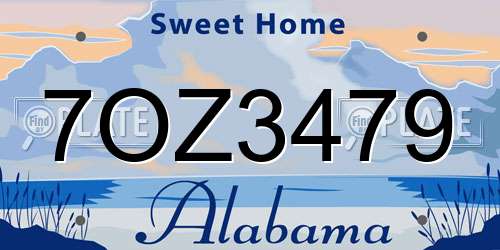 7OZ3479 Alabama License Plate