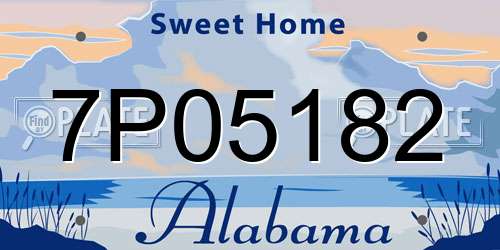 7P05182 Alabama License Plate