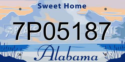 7P05187 Alabama License Plate