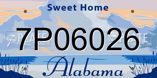 7P06026 Alabama License Plate