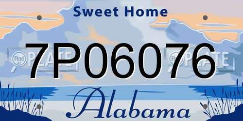 7P06076 Alabama License Plate